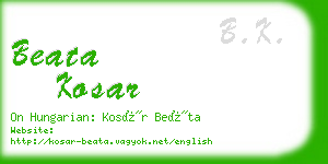 beata kosar business card